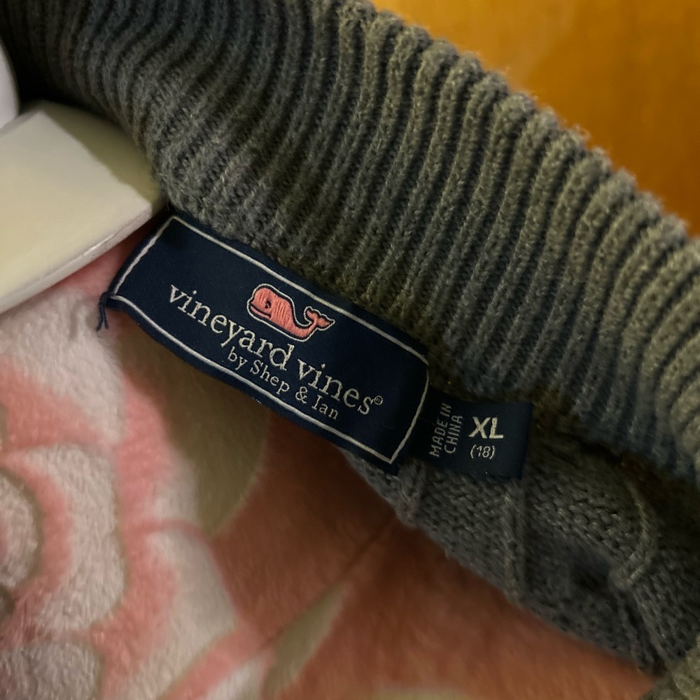 Vineyard Vines boys Gray Cable Knit Half-Zip Sweater - Picture 3 of 3